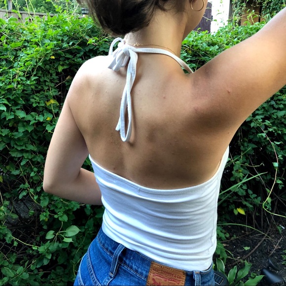 Brandy Melville Graphic Halter Tank Top Y2K Style - Picture 2 of 5